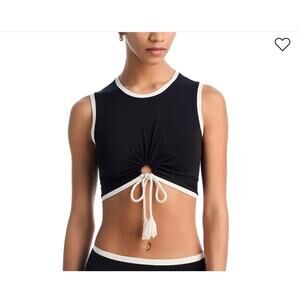 Robin Piccone Tiena Tee Bikini Top - Black/Cream - M